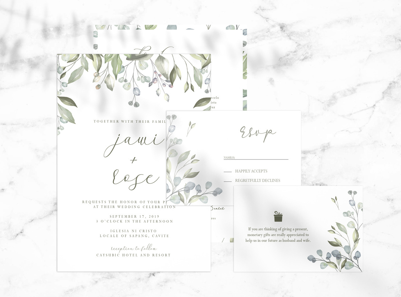 Foliage Themed Wedding Invitation